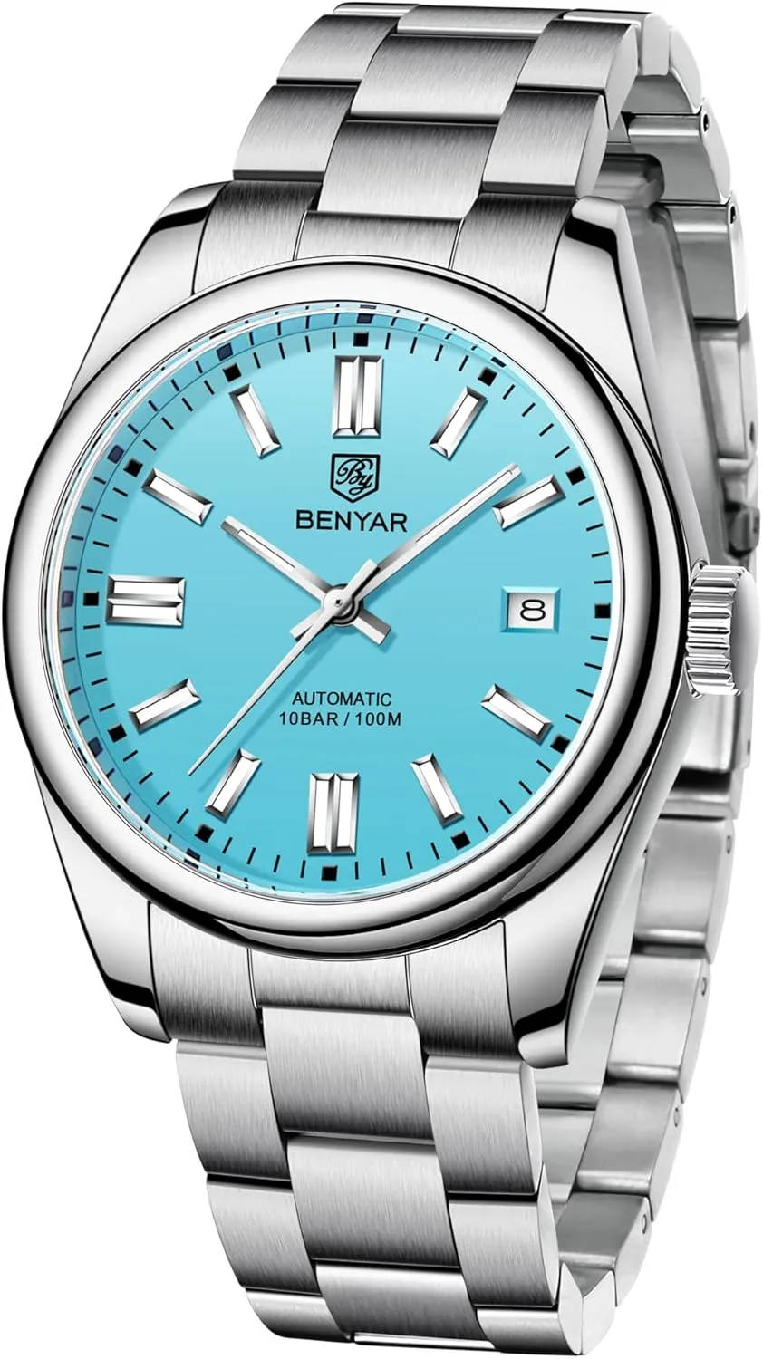 Sports Wristwatch?? BENYAR Classic Men's assess lade Automatic Mechanical Watch Stainless Steel Strap Waterproof Luminous Simple Business 