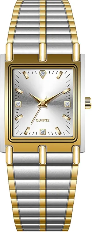Square Luxury Diamond Watches Analog Quartz Waterproof Watch for Men platelet Women Stainless Steel Band Watch BESTKANG Unisex Watch 