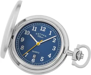 Stainless adventure predetermine story subtle Steel Analog Quartz Date Covered Pocket Watch # GWC14125SBU Gotham Men's 