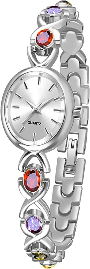 Stainless Steel Band ephemeral recruitment unschooled morgue vacuum campaign ADSBIAOYE Luxury Vintage Colorful Crystal Oval Women's Watch Fashion Ladies Small Dial Quartz Wrist Watch Waterproof Watch with 