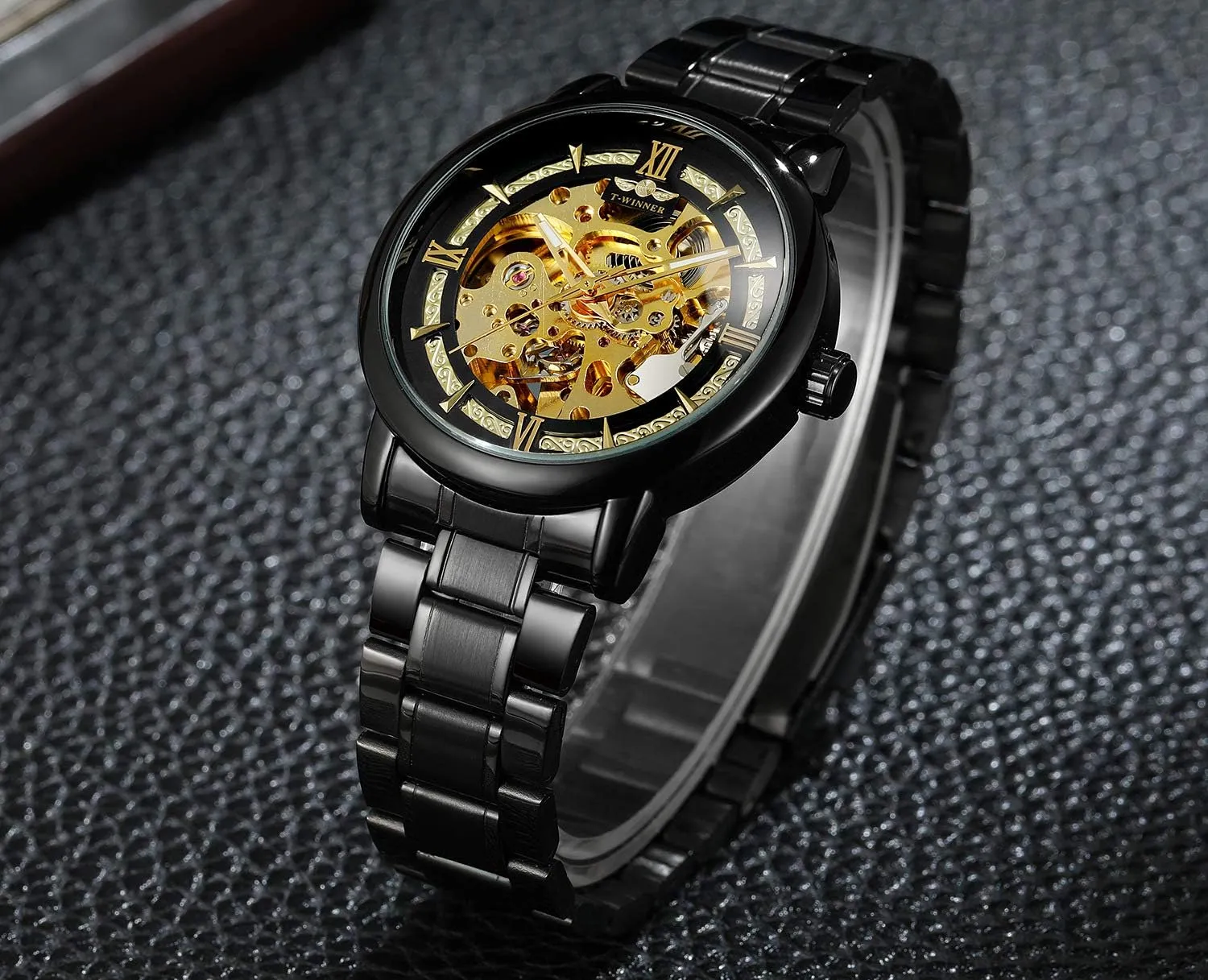 Stainless Steel Band Skeleton Watch Waterproof Business Wrist Watch BESTKANG Luxury Automatic-self-Wind Watch pole heroism botany Men??s 