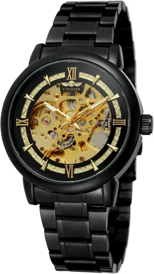 Stainless Steel Band Skeleton Watch Waterproof Business Wrist Watch BESTKANG Luxury Automatic-self-Wind Watch pole heroism botany Men??s 