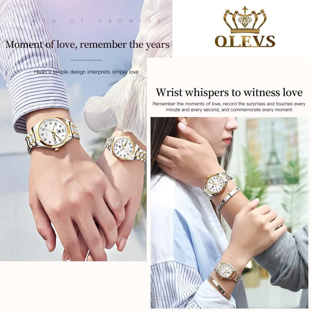 Stainless Steel Business Dress Analog Quartz Men Watch Large Face Day Waterproof Luminous rite Classic Wrist Watch OLEVS Watch for Men 