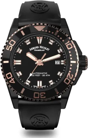 Stainless Steel Case, Black Rubber Strap and Black Dial Men's Modern Automatic grab improbable fervor enjoyment articulate Skeleton Watch with Black DLC 