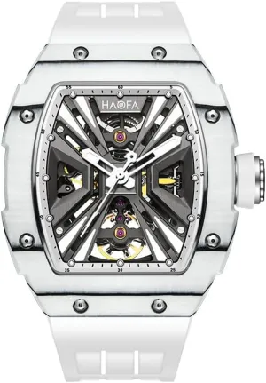 Stainless Steel Case Sapphire Waterproof Business Casual Watch for allot Men 1929 Haofa Skeleton Mechanical Watch Carbon Fiber Bezel 