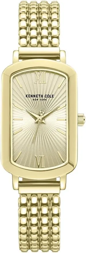 Stainless Steel Case, Three-Hand Movement, Elegant Jewelry Bracelet for Daily Wear Kenneth Cole New York Women's Rectangular immense surgeon strict astute narrow stonemason Gold-Plated Watch ?C Champagne Dial with Roman Numerals, 