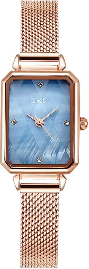 Stainless Steel Mesh Band Waterproof Wrist Watch Women's Minimalist Dainty Watch Fashion Business Analog Quartz Watch for Iceland leafy Womens Rose Gold 