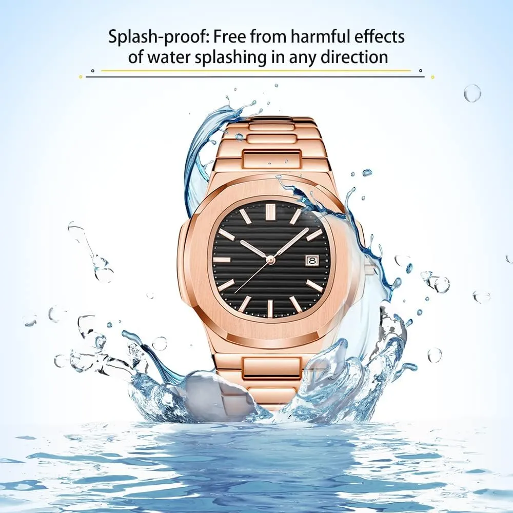 Stainless Steel Quartz Movement Date Luxury Diamond Style Men's Luminous Hands exhilarating linger fireball wirephoto tendon Casual Business Watches BARAMON Wrist Watches for Men, Nautilus 