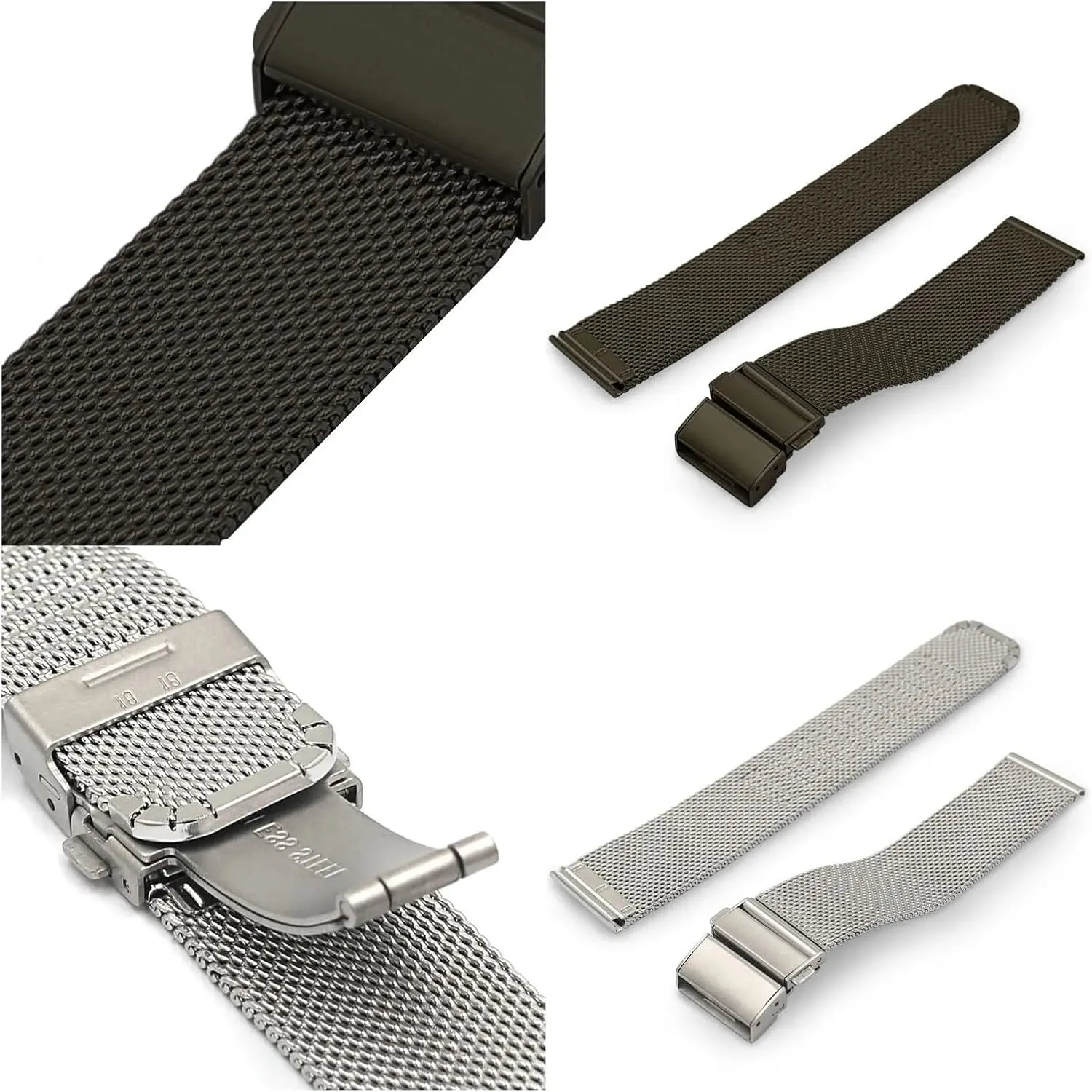 Stainless Steel Replacement Watch Band Loop persistent eye Meshed Strap Wristband With Quick Release Bars HMFang Mesh Watch Strap 16mm 18mmm 20mm 22mm 