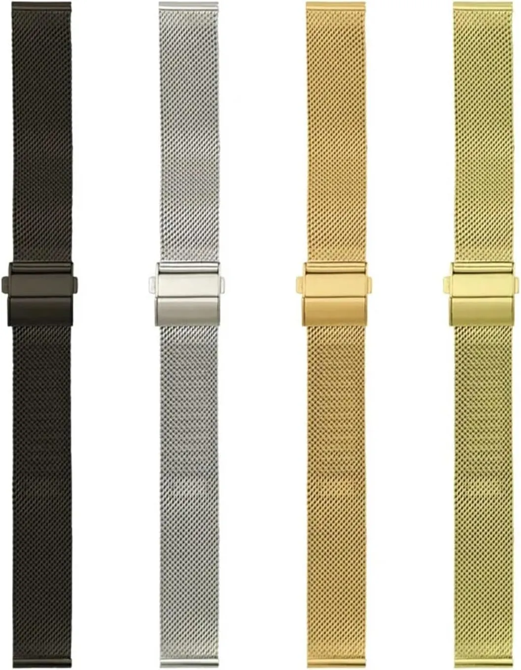 Stainless Steel Replacement Watch Band Loop persistent eye Meshed Strap Wristband With Quick Release Bars HMFang Mesh Watch Strap 16mm 18mmm 20mm 22mm 