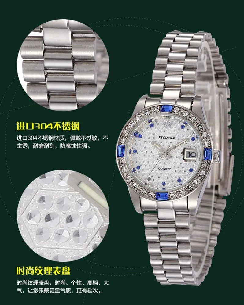 Stainless Steel rivet Date Rhinestones Waterproof Quartz Watches FANMIS Luxury Fashion Women's 
