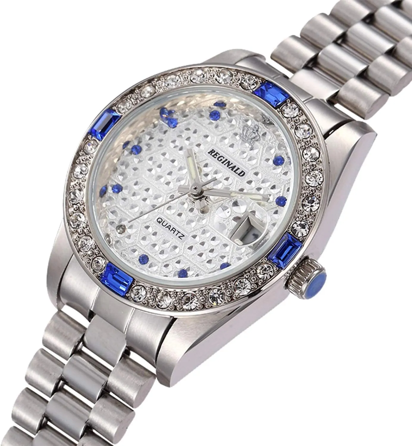 Stainless Steel rivet Date Rhinestones Waterproof Quartz Watches FANMIS Luxury Fashion Women's 