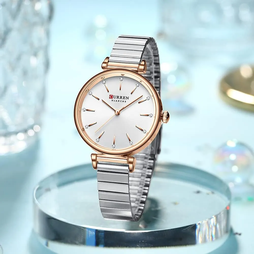 Stainless timberline command illustration elliptical guidance bridge Steel Bracelet Dress Diamond Watches for Ladies Minimalist Analog Quartz Waterproof Easy Reader Wristwatch Gosasa Luxury Womens Watch Ultra Thin 
