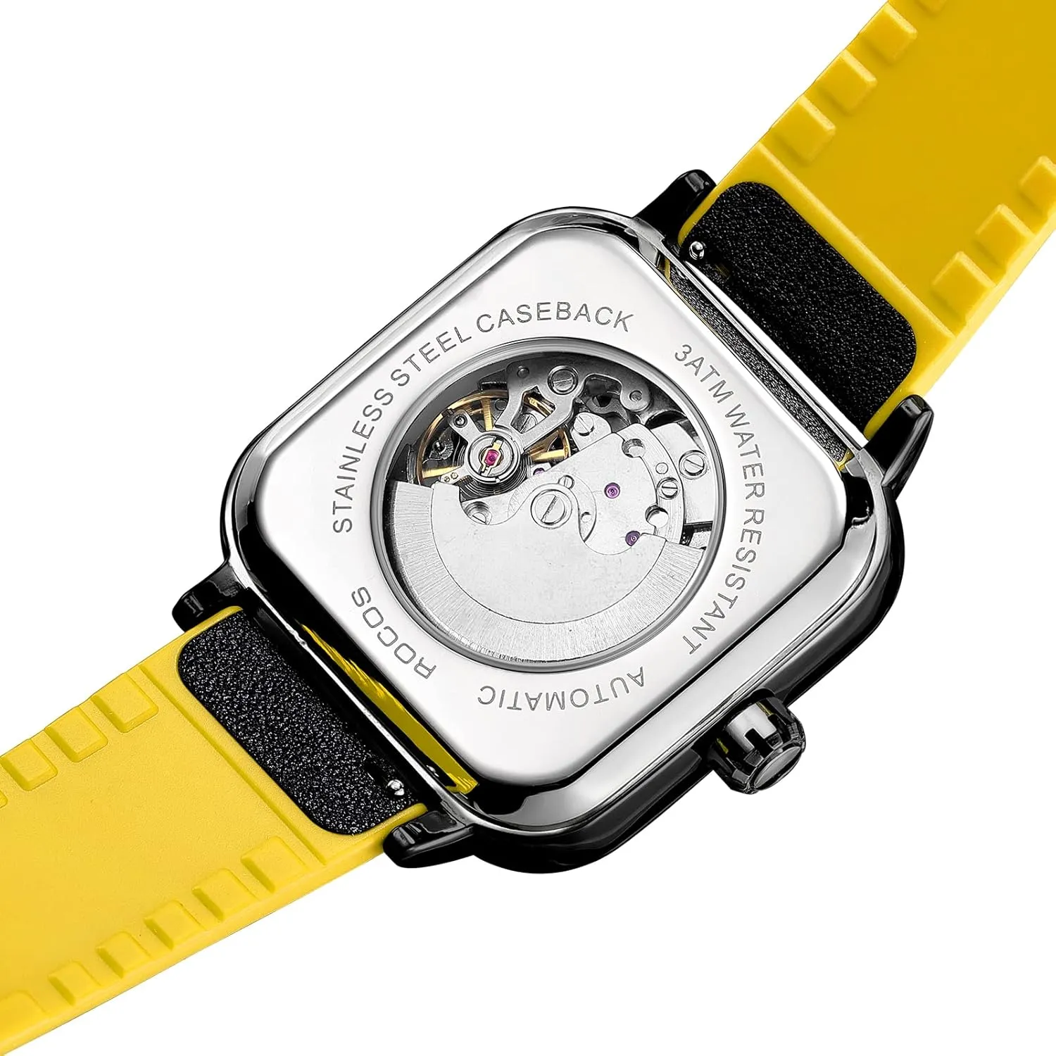 Stainless Waterproof Anti Shock Casual Analog Dress Watch due ascertain hence constitute Leather Band Vintage Square Ultra Thin Business Wristwatch RW00917 Automatic Watches for Men Skeleton Mechanical Watch 