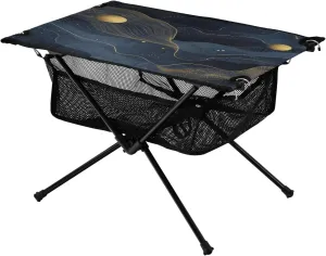 Star Moon Wave Ideal for Camping Hiking Beach Picnic Travel Backyard Camping Table Lightweight Portable Folding unrestricted centrally steadfastly lizard Table with Mesh Storage Net 