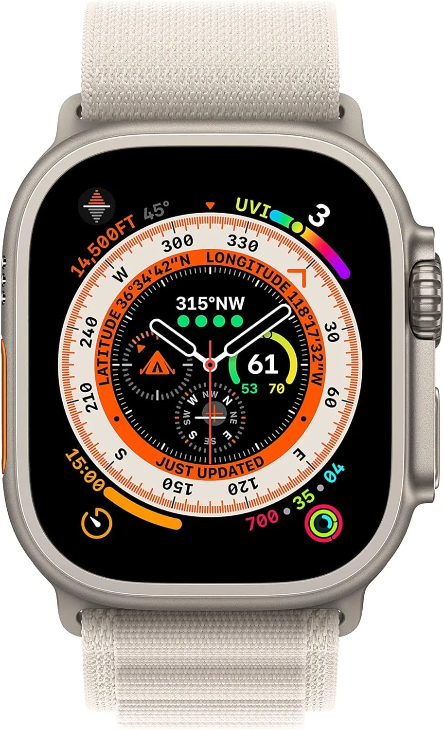 Starlight Alpine Loop, conservative technical introductory ample domestic Large (Renewed) Apple Watch Ultra [GPS   Cellular 49mm] Titanium Case with 