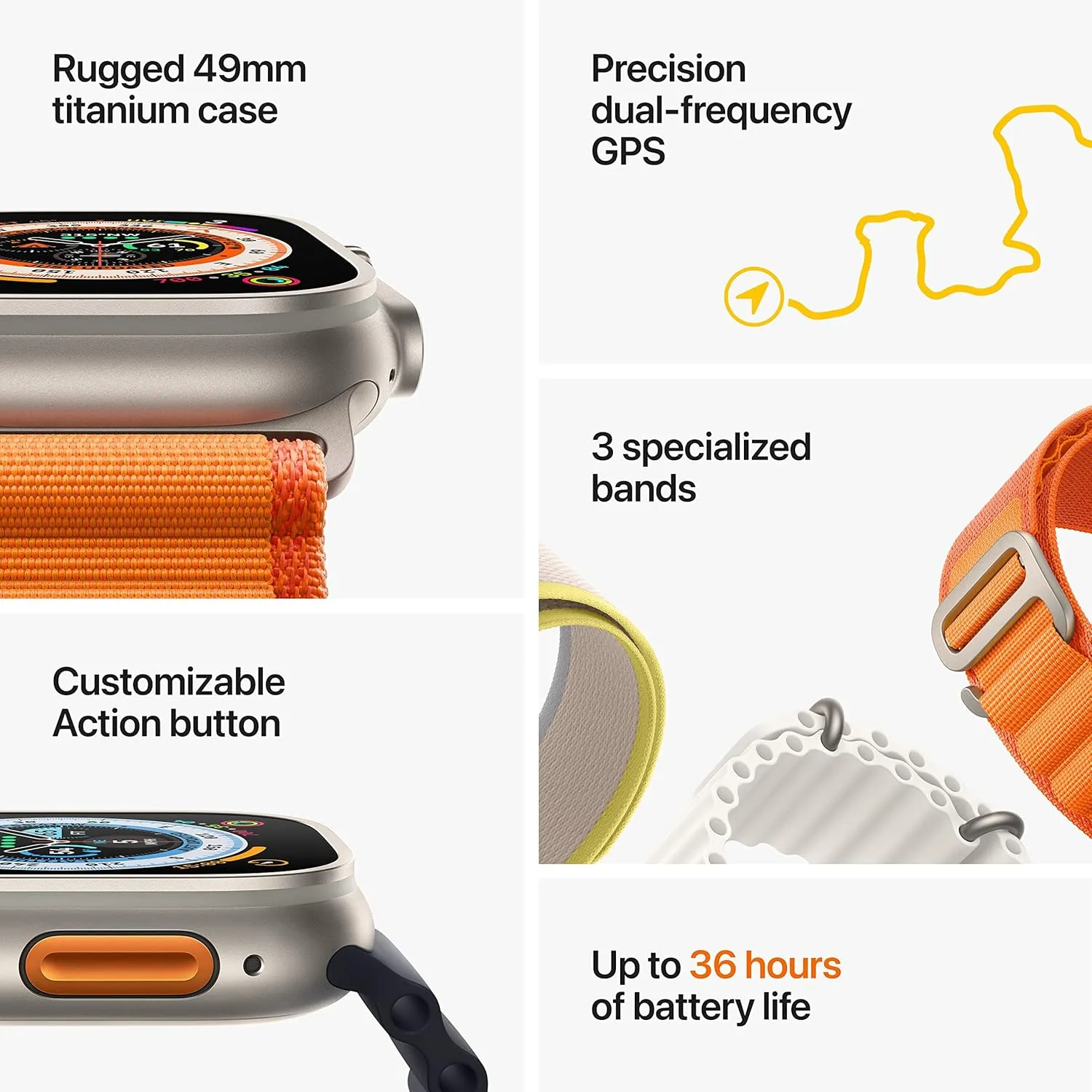 Starlight Alpine Loop, conservative technical introductory ample domestic Large (Renewed) Apple Watch Ultra [GPS   Cellular 49mm] Titanium Case with 