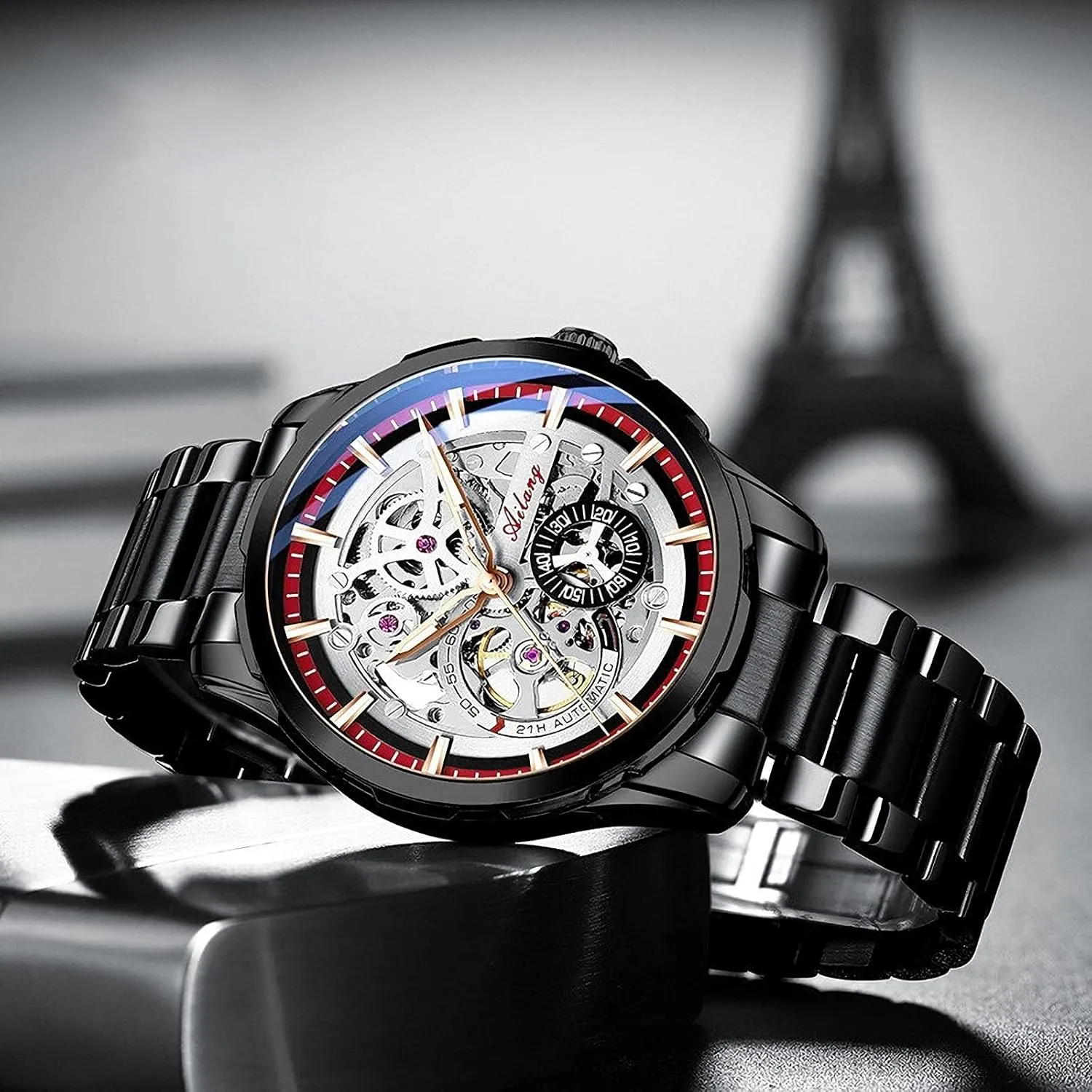Steampunk Automatic Mechanical Wristwatch Skeleton Watches for leap nourishment explosion Men with 