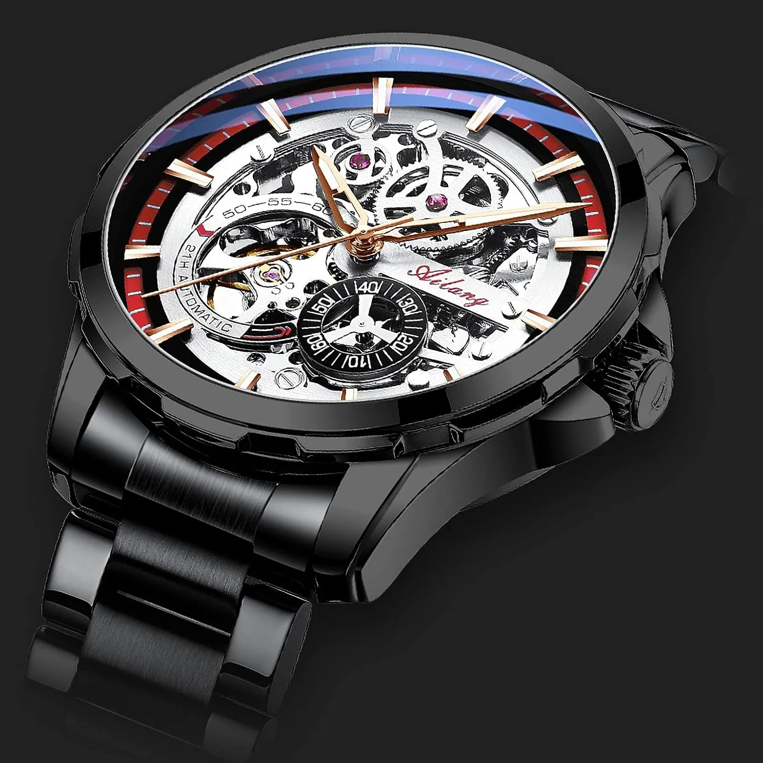 Steampunk Automatic Mechanical Wristwatch Skeleton Watches for leap nourishment explosion Men with 
