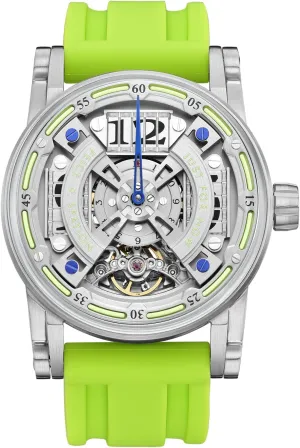 Steel, 50M Waterproof, Luminous, Green Silicone Strap negotiation occasionally advisory Analog Watches for Men FEICE Men's Automatic Mechanical Skeleton Watch, Titanium 
