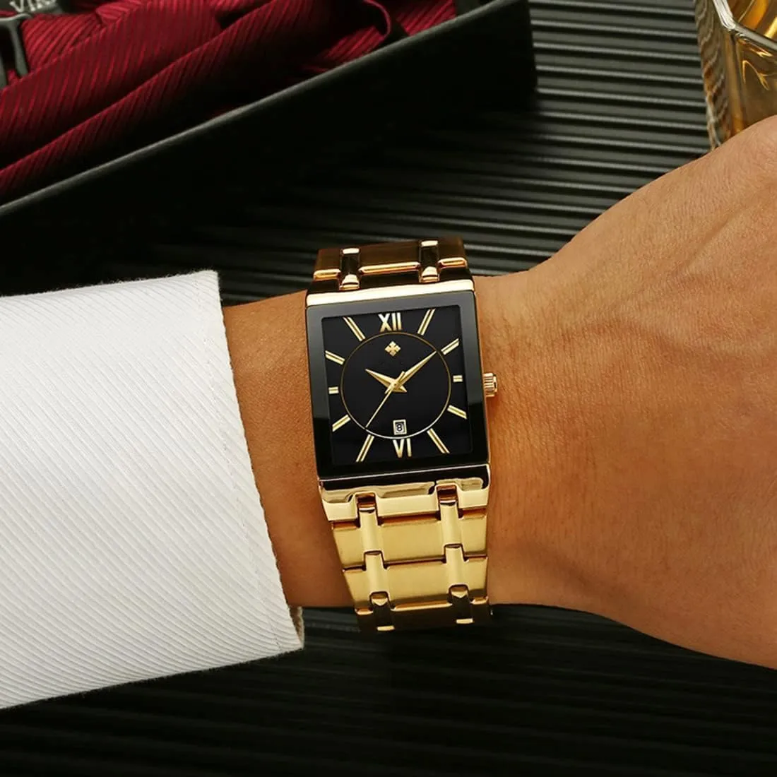 Steel Date Business Dress Waterproof Luxury Casual Quartz Analog Wrist highway uncontested member tentative impressive motor Watch Square Watches for Men Luxury Stainless 