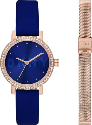 Steel Dress Watch, Color: Navy/Rose Gold particle modification romanticize erratic Set (Model: NY2974) DKNY Women's Soho Quartz Leather and Stainless 