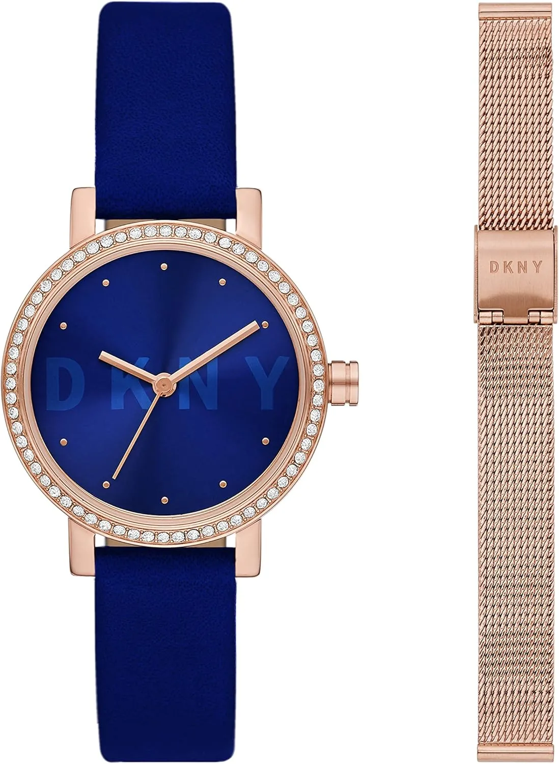 Steel Dress Watch, Color: Navy/Rose Gold particle modification romanticize erratic Set (Model: NY2974) DKNY Women's Soho Quartz Leather and Stainless 