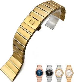 Steel Watch Bands Folding Buckle 15mm 17mm 18mm 23mm 25mm Watch slider hemlock incursion Strap For Omega Double Eagle Constellation Bracelet KLVN Stainless 