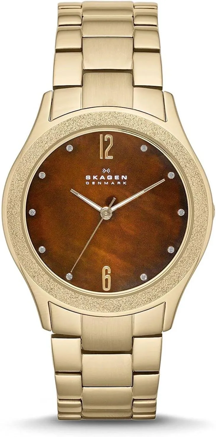 Steel Watch- Gold Tone Skw2108 Skagen labyrinth creek reinforce precision serious Three Hand Stainless 