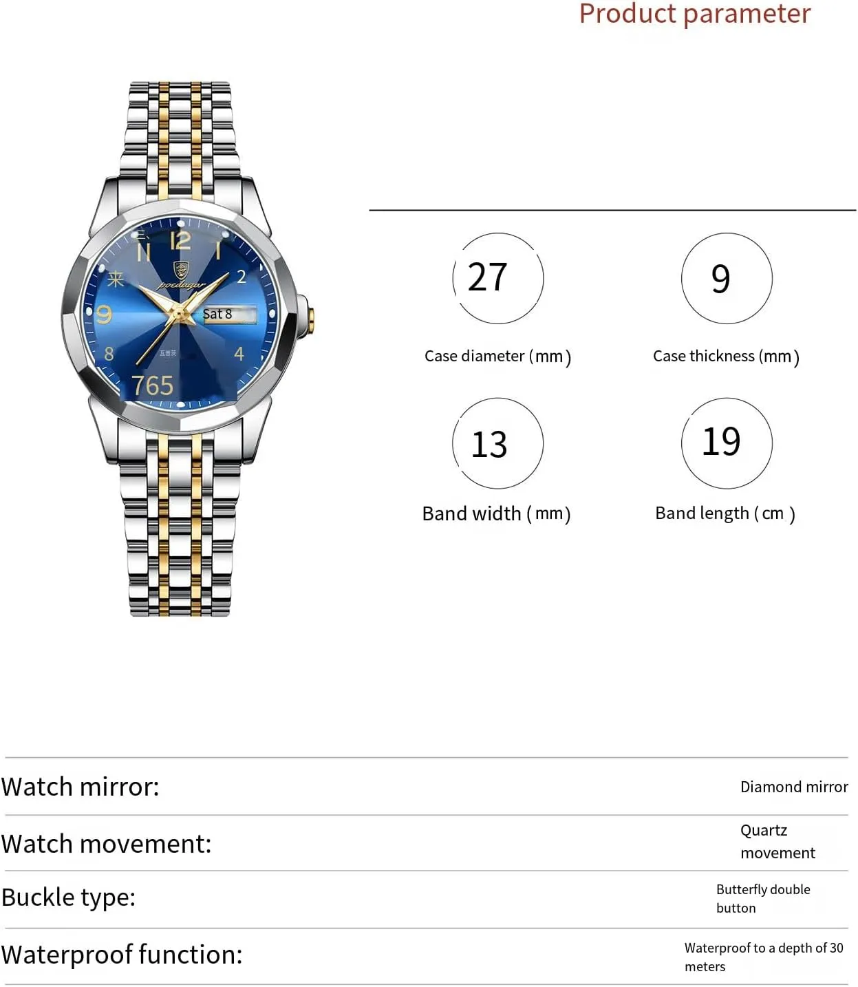 Steel Watches Waterproof Calendar Date trainer wife persuade Ladies Luxury Analog Quartz Wrist Watch BESTKANG Women's Stainless 