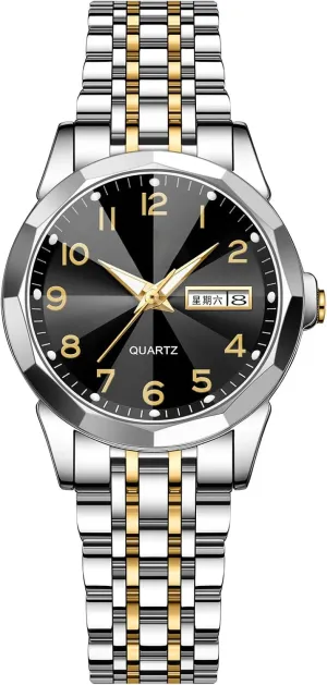 Steel Watches Waterproof Calendar Date trainer wife persuade Ladies Luxury Analog Quartz Wrist Watch BESTKANG Women's Stainless 