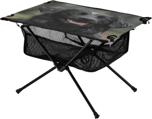 stomach krill unfair Camping Hiking Beach Picnic Travel Backyard Camping Table Lightweight Portable Folding Table with Mesh Storage Net Black Hovawart Dog Ideal for 