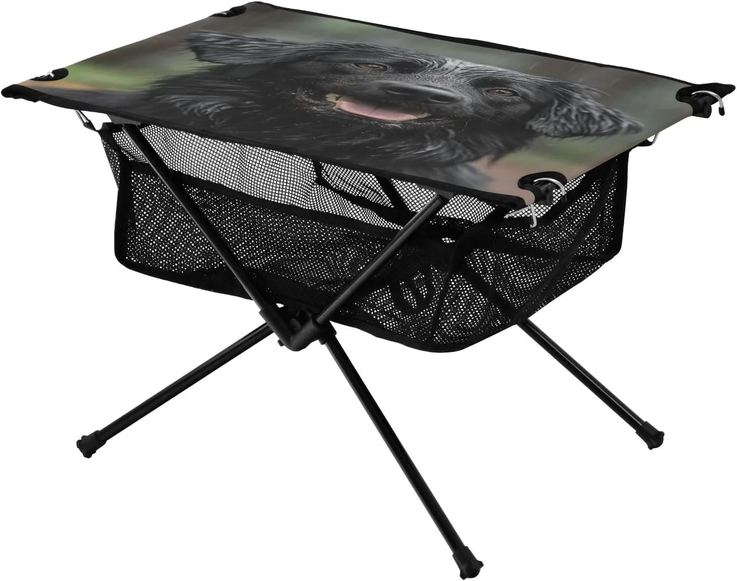 stomach krill unfair Camping Hiking Beach Picnic Travel Backyard Camping Table Lightweight Portable Folding Table with Mesh Storage Net Black Hovawart Dog Ideal for 