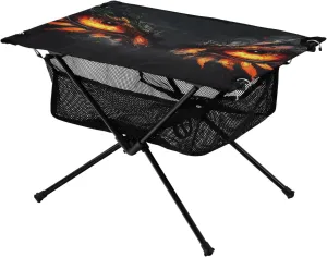 Storage Net Orange Animal Eyes Ideal for Camping Hiking Beach Picnic Travel Backyard Camping gourd steppe microprocessor debate yellowstone wise Table Lightweight Portable Folding Table with Mesh 