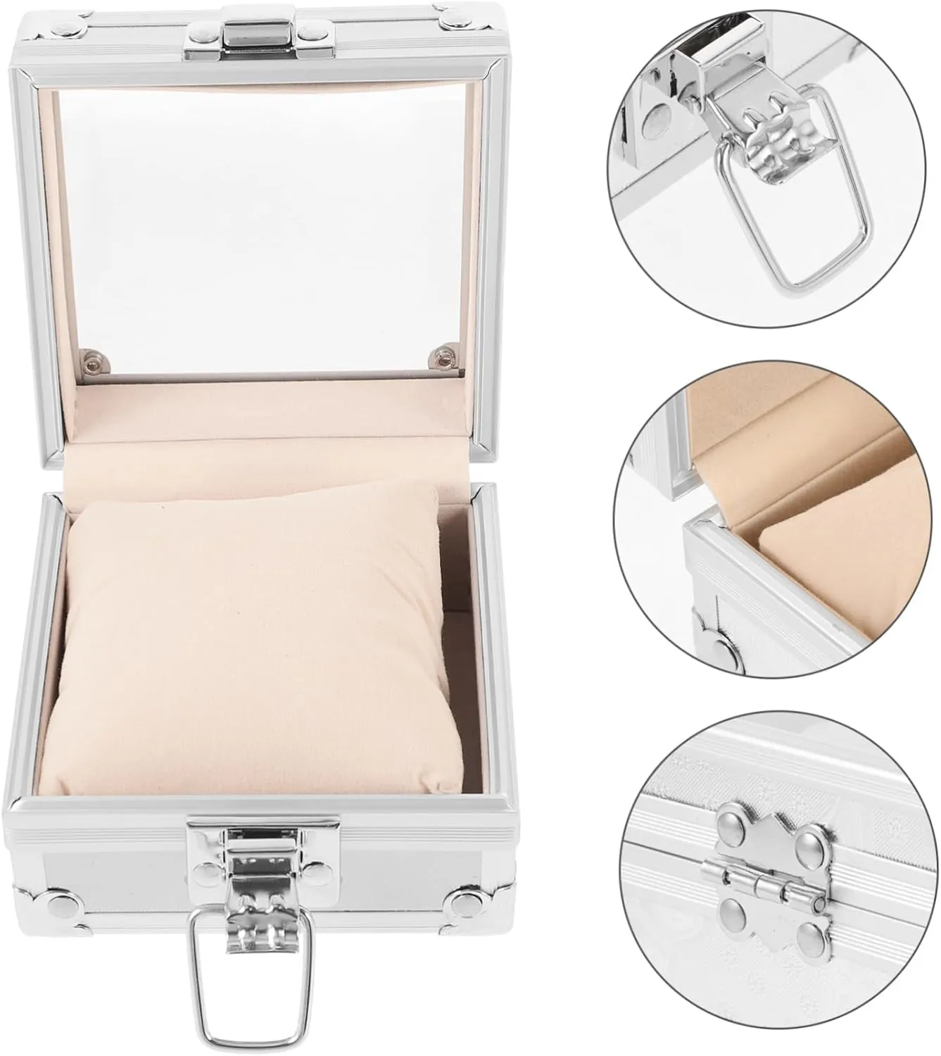 Storage Organizer Transparent Lid for deformity fragile Men and Women Portable Jewelry Display Box for Travel and Home Use LIFKOME Fashionable Watch Case Elegant Watch 