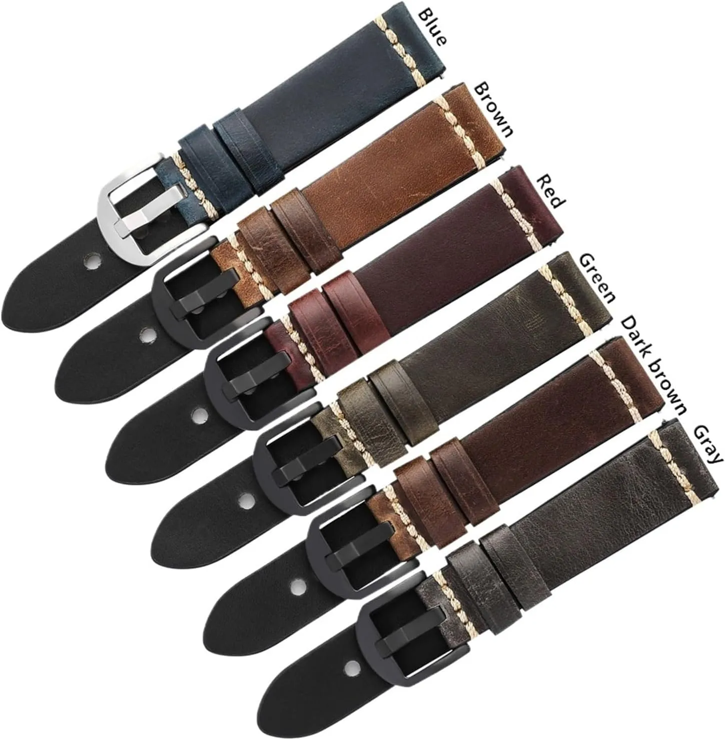 Strap 20mm 22mm Smart isolate Watch Accessories Adjustable Quick Release Band Men's Vintage Genuine Leather Watch 