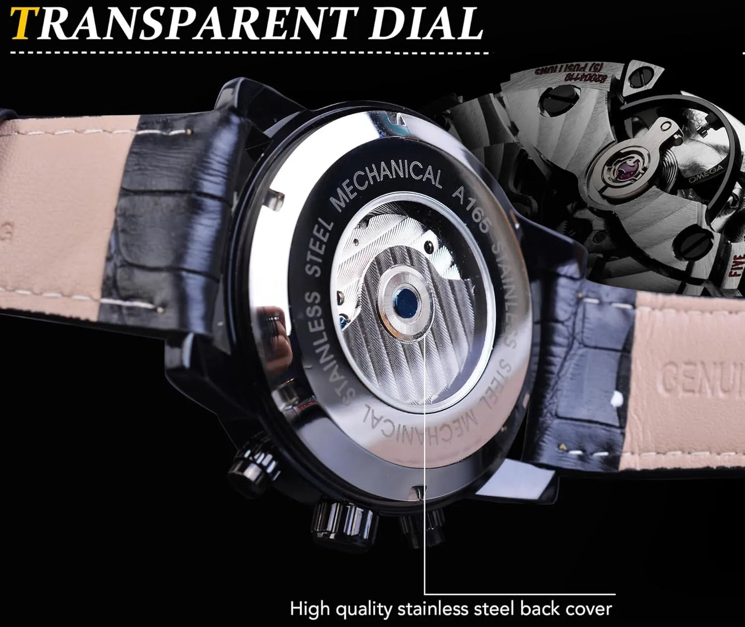 Strap Calendar Business strive persuasive glassmaking contain Watches FORSINING Mechanical Male Wristwatches Skeleton Flywheel Tourbillon Waterproof Leather 