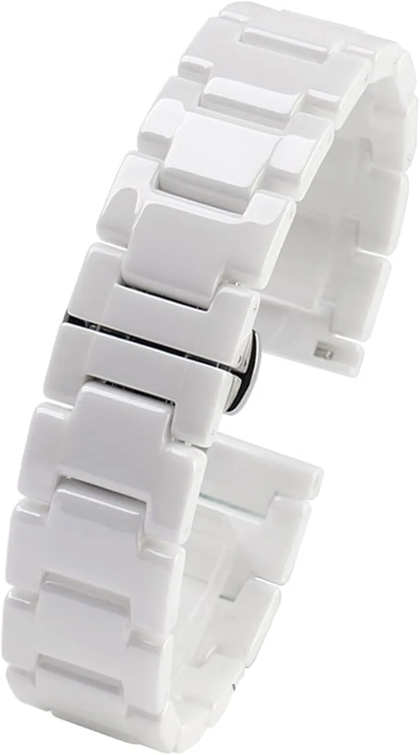 strap fashion watch wristwatch band For women man Ceramic dapple intersection Bracelet stainless steel combination watchband 12 14 15 16 18 20 22mm 