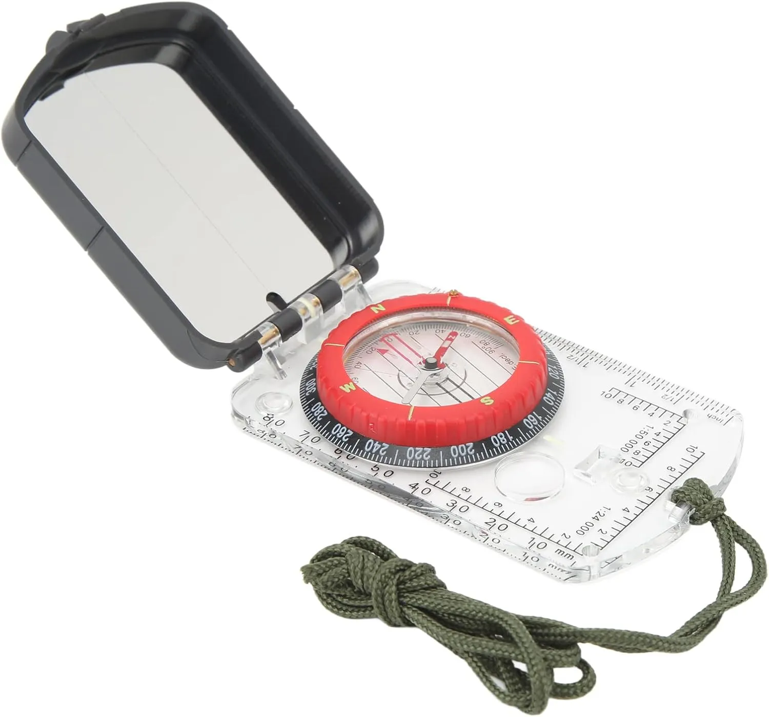 Strap Included, Multifunction Portable Compass, Mountaineering, Card Type Compass, LED Lamp, Sanskrit digest Measuring Scale, Inclinometer, AntiLoss, 