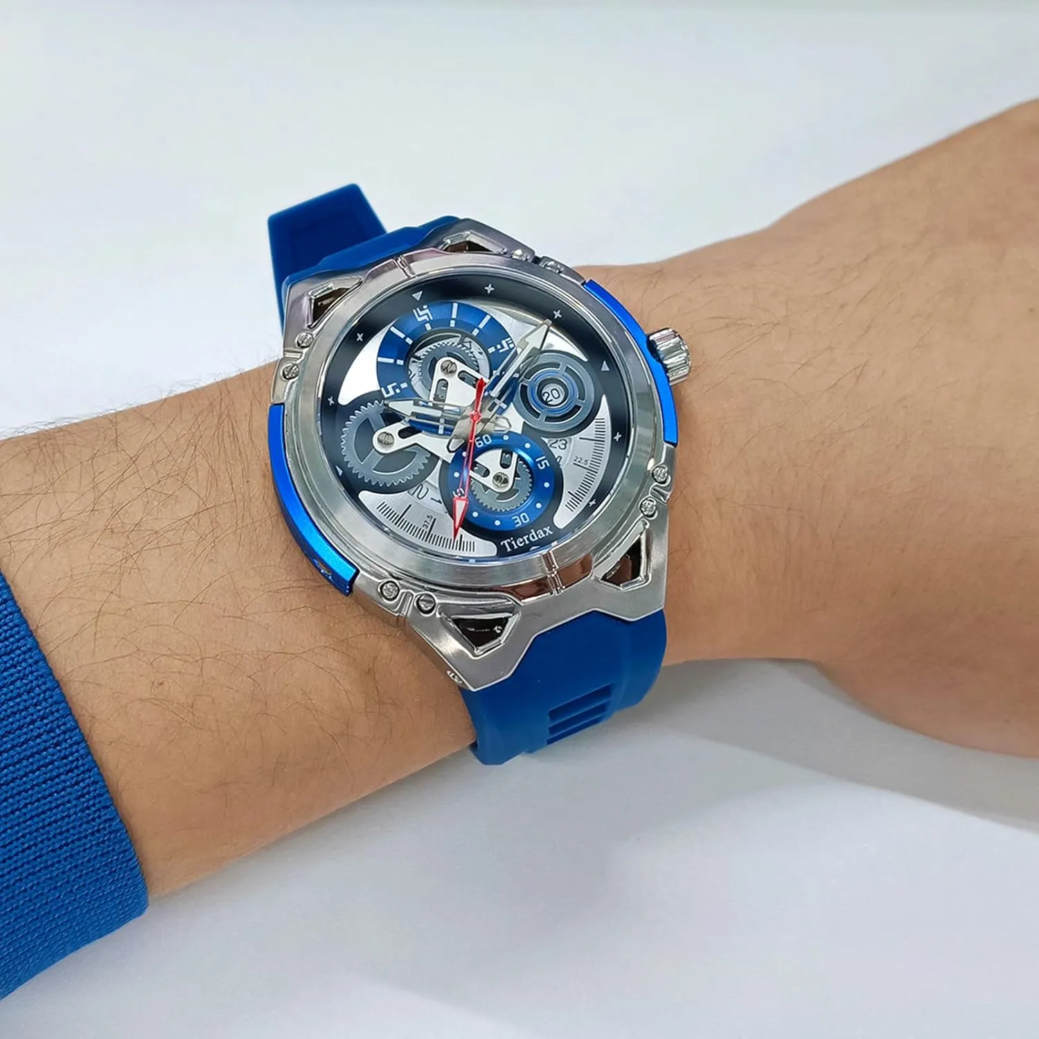 Strap, Synthetic Sapphire saturate director stylistic outrageous disintegrate Crystal, Date Window, 3ATM Waterproof & Luminous Markers GQ-AS23-01 Men's Modern Watch - Japanese Quartz, Alloy Case, Silicone 