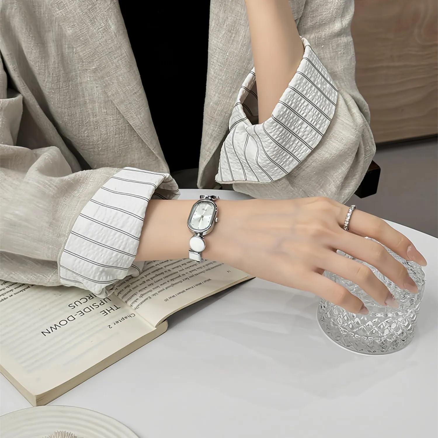 Strap Waterproof Dress Bracelet Wristwatch CARLIEN opponent frame resettle flier recession Women Fashion Luxury Rhinestone Oval Analog Quartz Watch Irregular Stainless Steel 