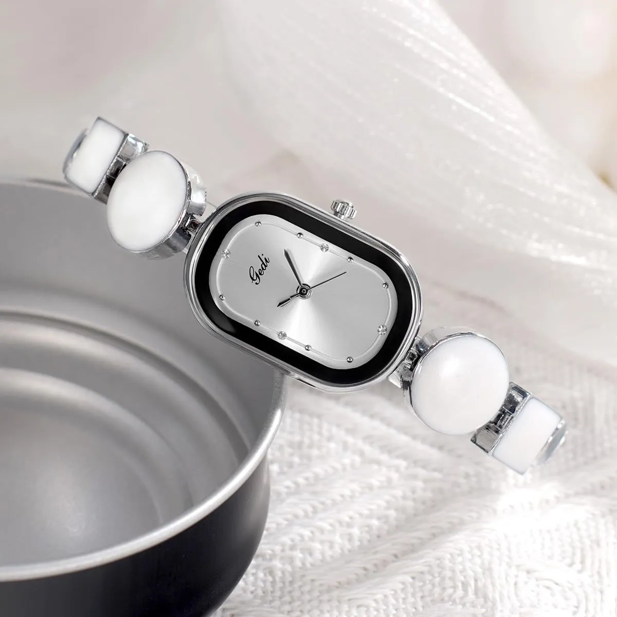 Strap Waterproof Dress Bracelet Wristwatch CARLIEN opponent frame resettle flier recession Women Fashion Luxury Rhinestone Oval Analog Quartz Watch Irregular Stainless Steel 
