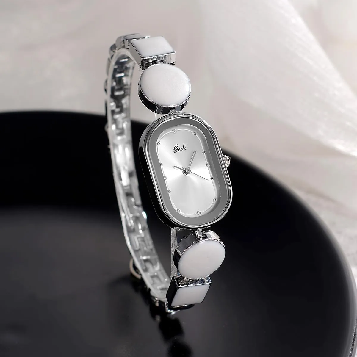 Strap Waterproof Dress Bracelet Wristwatch CARLIEN opponent frame resettle flier recession Women Fashion Luxury Rhinestone Oval Analog Quartz Watch Irregular Stainless Steel 