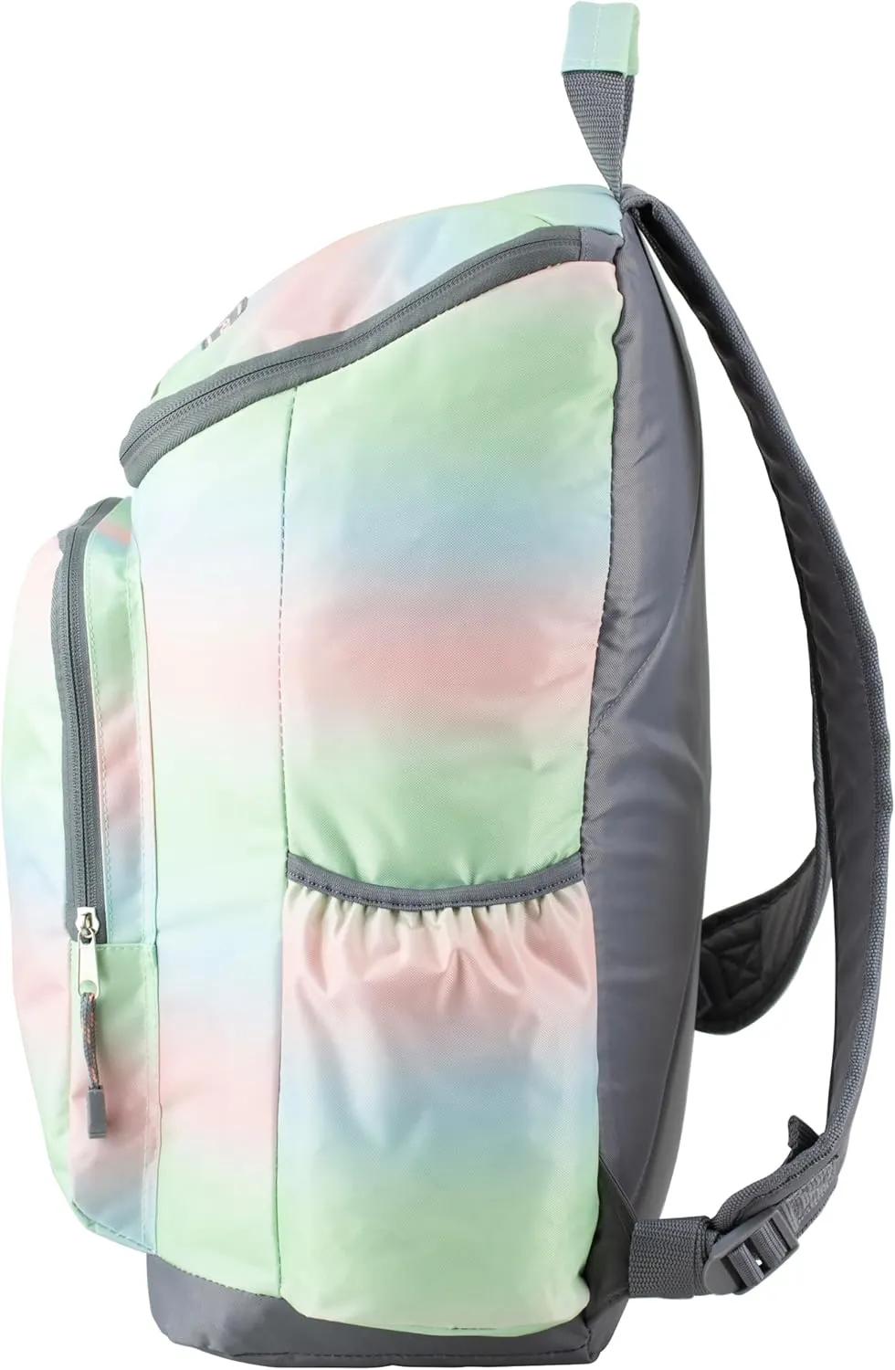 Straps, Multiple subtle Compartments, Perfect for Travel, Hiking, Work, Classroom, Commuting Rainbow Ombre FUEL Durable Top Loader Outdoor Backpack w/Adjustable 