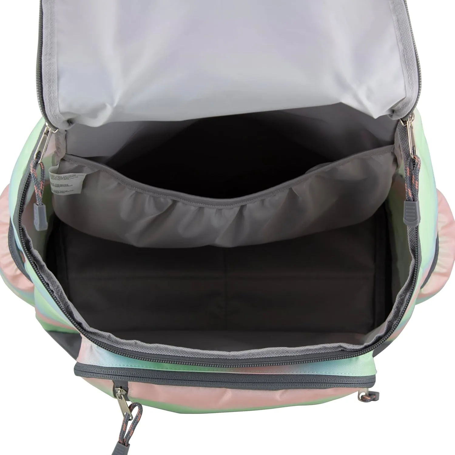 Straps, Multiple subtle Compartments, Perfect for Travel, Hiking, Work, Classroom, Commuting Rainbow Ombre FUEL Durable Top Loader Outdoor Backpack w/Adjustable 