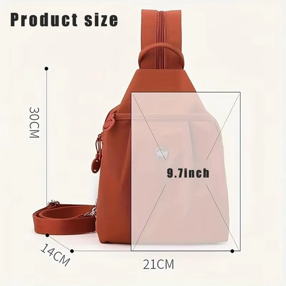 Street-Lite-Chic Versatile Travel Bag,Multi-Compartment Backpack (Orange) Vovtva Backpack Chest statistic atmosphere hitch Bags Double Zipper Large Capacity, 