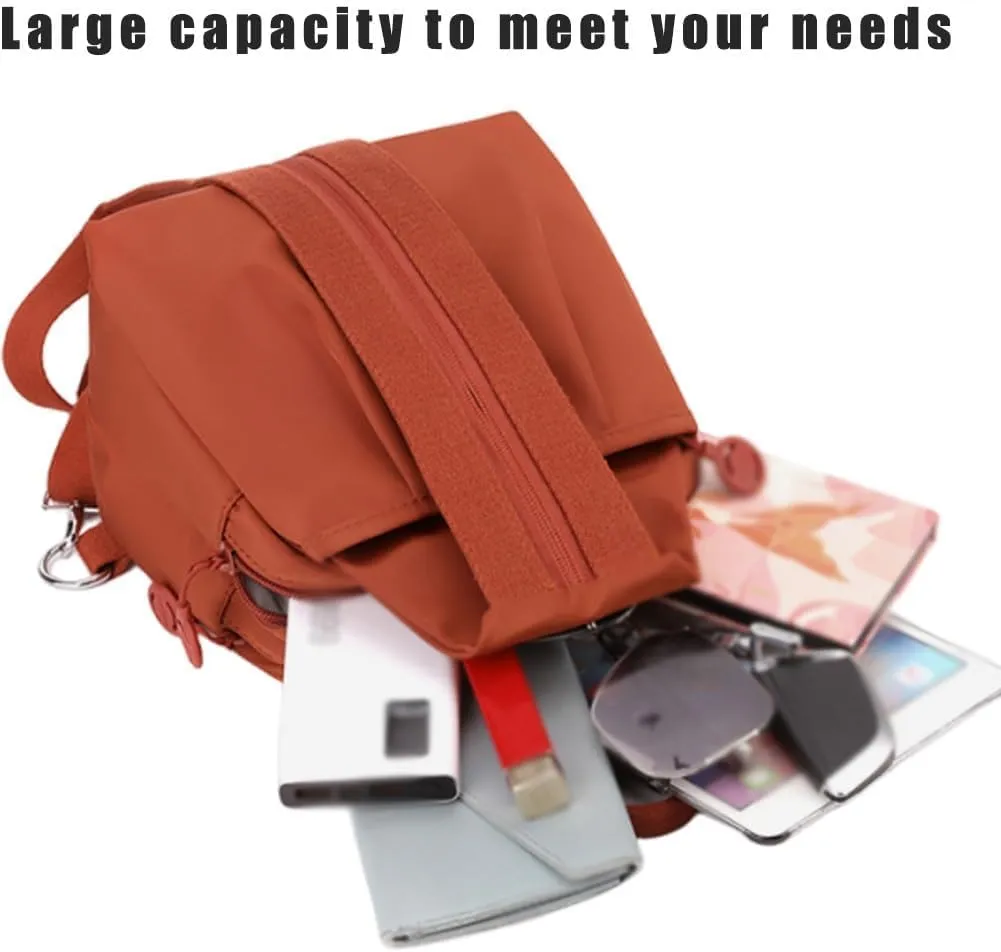 Street-Lite-Chic Versatile Travel Bag,Multi-Compartment Backpack (Orange) Vovtva Backpack Chest statistic atmosphere hitch Bags Double Zipper Large Capacity, 