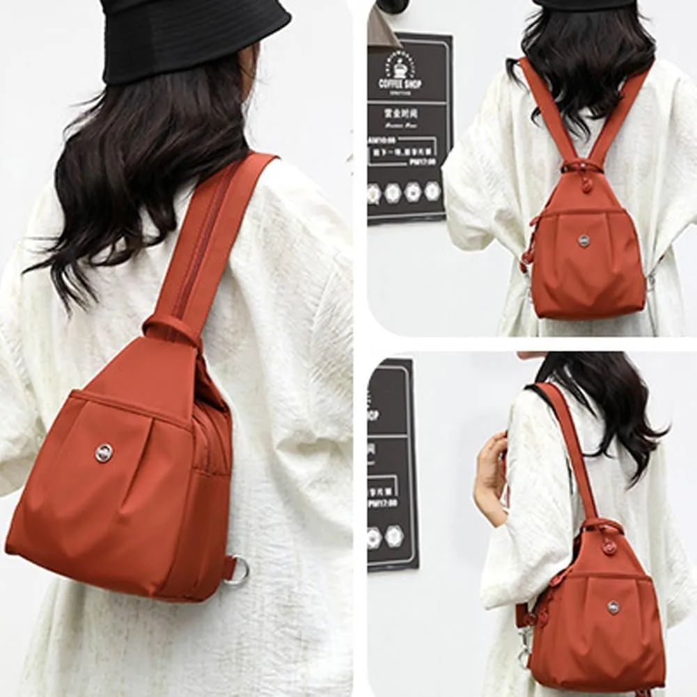 Street-Lite-Chic Versatile Travel Bag,Multi-Compartment Backpack (Orange) Vovtva Backpack Chest statistic atmosphere hitch Bags Double Zipper Large Capacity, 