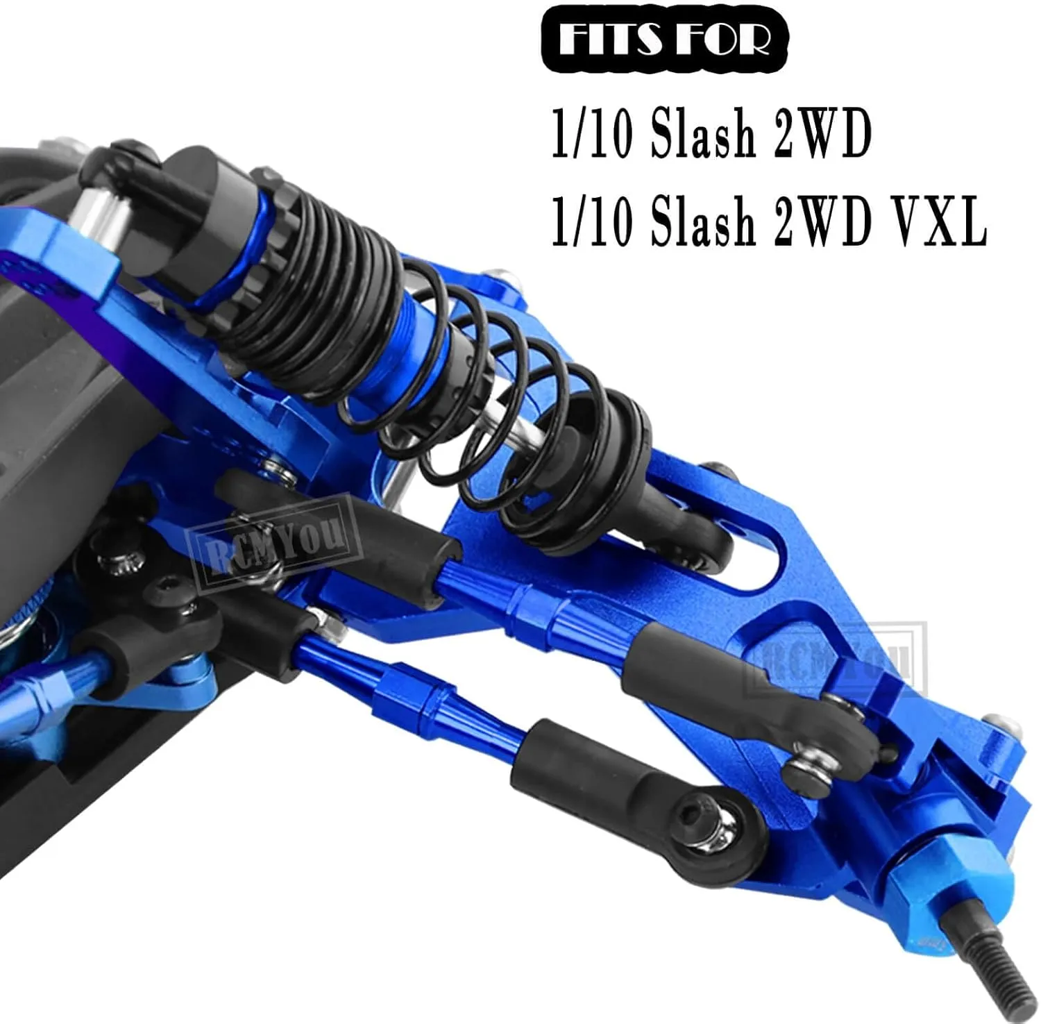 Stub Axle Carriers,Steering Bellcranks,Shock Tower,Turnbuckles Camber Links,Navy Blue Upgrades Part for 1/10 sort unsung insistence silicon Slash 2WD/Slash 2WD VXL,Alloy Suspension Arm,Caster Block,Steering Blocks,Rear 