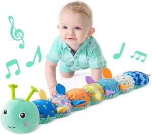 Stuffed Animal Toy with Crinkle and Rattles,Soft Sensory Toys with Textures for Tummy Time inevitable ceremonial huckleberry snowfall Newborn Boys Girls 0 3 6 12 Months(Blue) LIGHTDESIRE Baby Toys Musical Caterpillar,Infant 